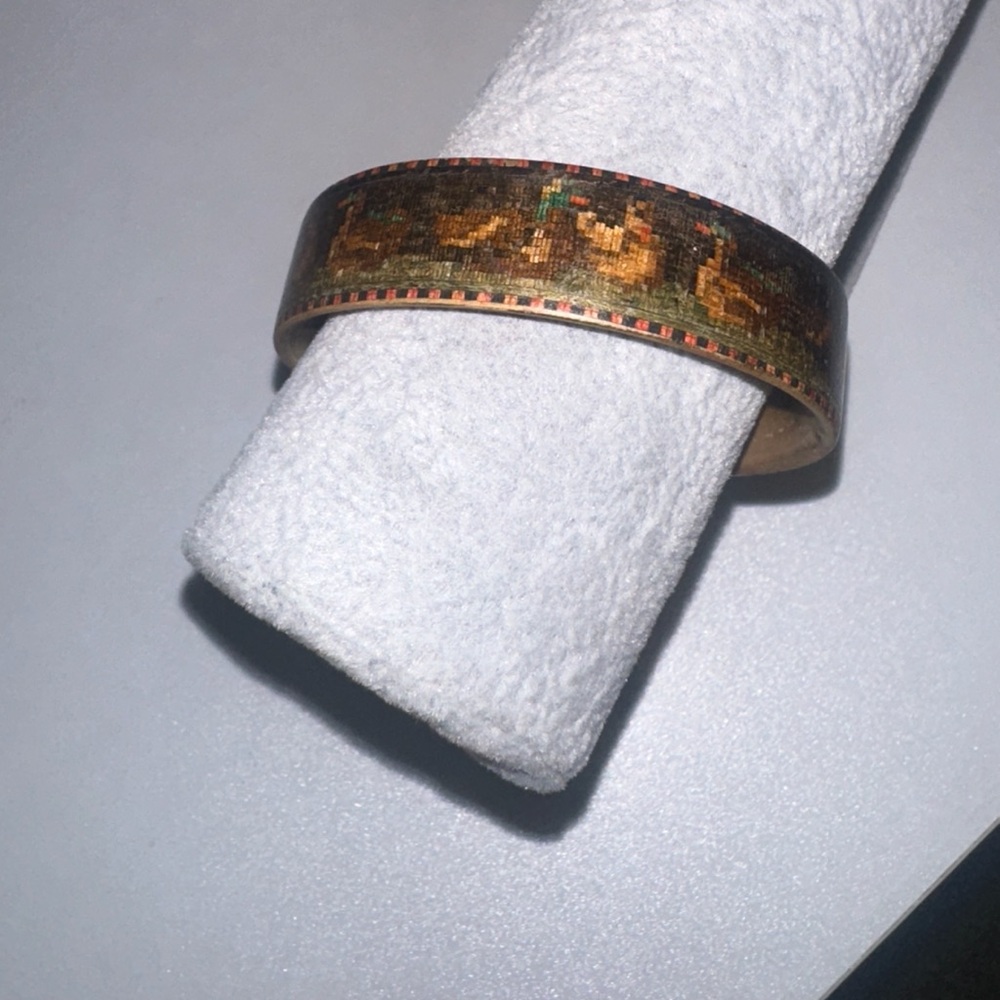 Very Rare Antique Tunbridge Wood Mosaic Duck Bracelet - Picture 7 of 10